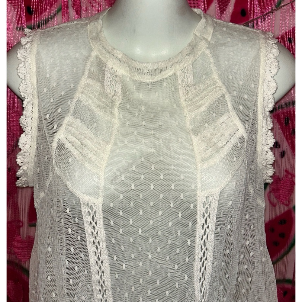 🤍 Free People Mesh Boho Top - Picture 2 of 7